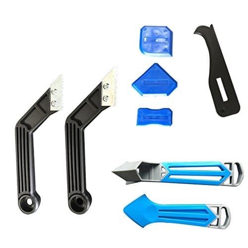 2Pieces Corner Caulking Tool Kit Silicone Grout Sealant Remover Scraper Filler Smoother Finisher Cleaner Blue