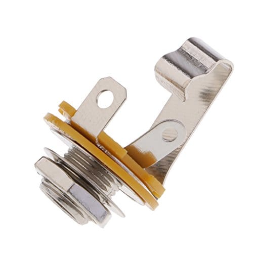 10 pcs 1/4'' 6.35mm Mono Socket Jack Female Connector Panel Mount Solder Mono Chassis Audio Speaker Adapter Cable Connector(No Switch)