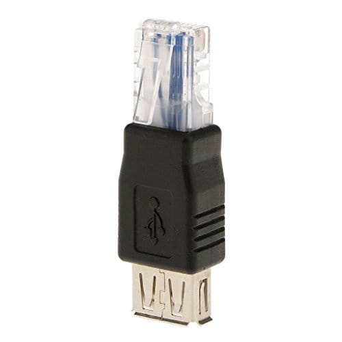 USB A Female F to Ethernet RJ45 Male Router Adapter Plug Socket LAN Network