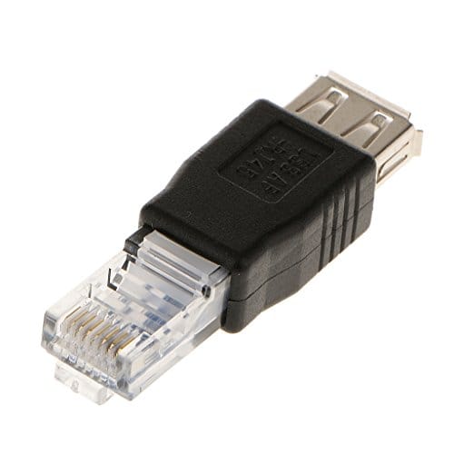 USB A Female F to Ethernet RJ45 Male Router Adapter Plug Socket LAN Network