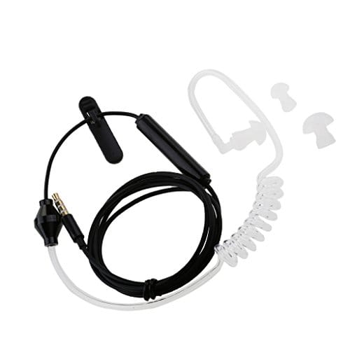 3.5mm In Ear Air Tube Anti-radiation Earphone Microphone Headphone Single Earpiece Black