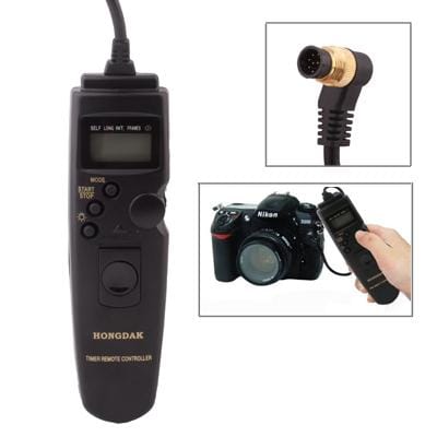LCD Display Timer Remote Cord for Nikon D200 / D300 / D700 / D10 / D1 / D1H / D1X / D2 / D2H (Black)
