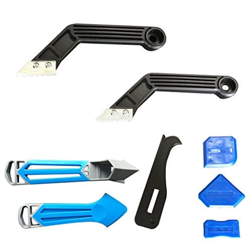 2Pieces Corner Caulking Tool Kit Silicone Grout Sealant Remover Scraper Filler Smoother Finisher Cleaner Blue