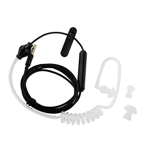3.5mm In Ear Air Tube Anti-radiation Earphone Microphone Headphone Single Earpiece Black