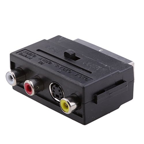 2 Pieces 21Pin SCART Male Plug To Composite 3RCA S-Video AV TV Audio Adapter