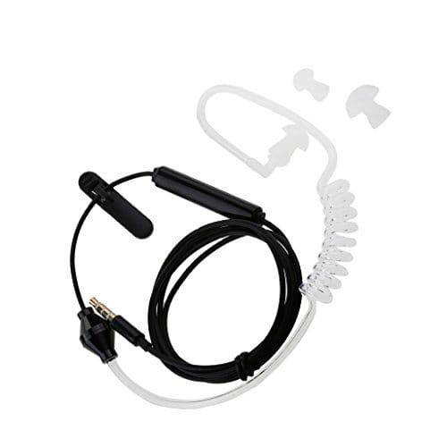 3.5mm In Ear Air Tube Anti-radiation Earphone Microphone Headphone Single Earpiece Black