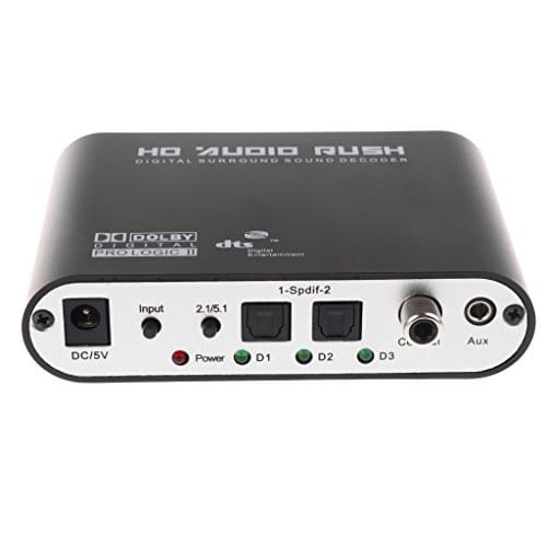 AC3/DTS Digital Optical Audio 5.1Channel Stereo Analog RCA Converter Adapter