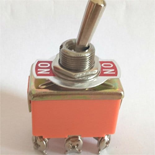 Toggle Switch, DPDT ON-ON 2 Position 6 Pins Latching, AC 250V 15A