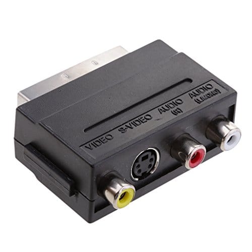 2 Pieces 21Pin SCART Male Plug To Composite 3RCA S-Video AV TV Audio Adapter