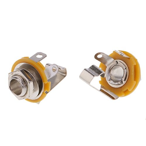 10 pcs 1/4'' 6.35mm Mono Socket Jack Female Connector Panel Mount Solder Mono Chassis Audio Speaker Adapter Cable Connector(No Switch)