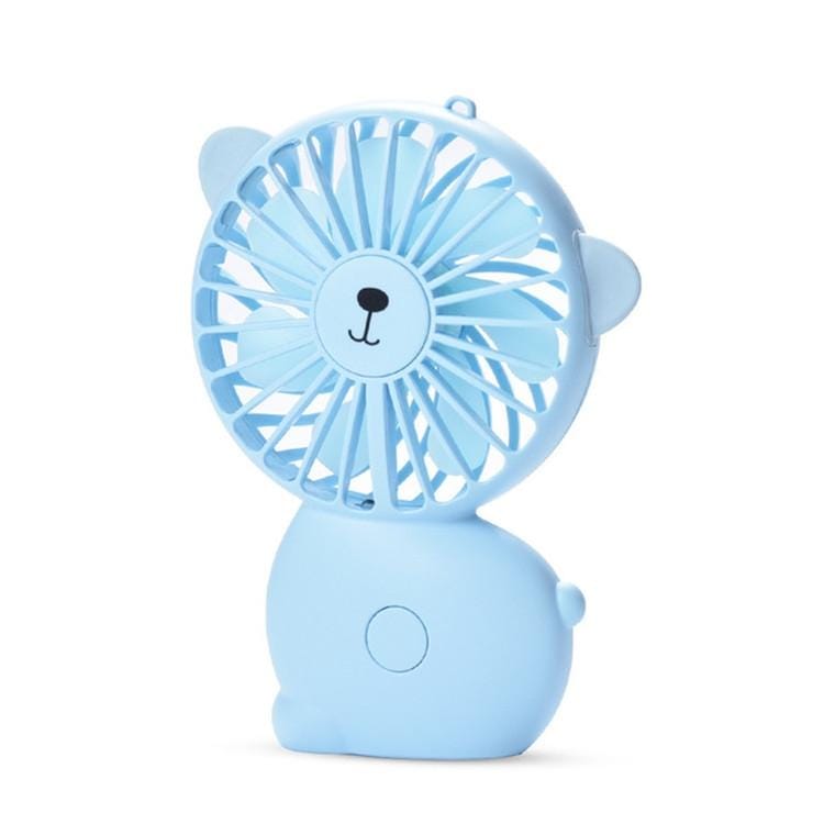 USB Small Fan Portable Night Light Rechargeable Handheld Fan (Blue)