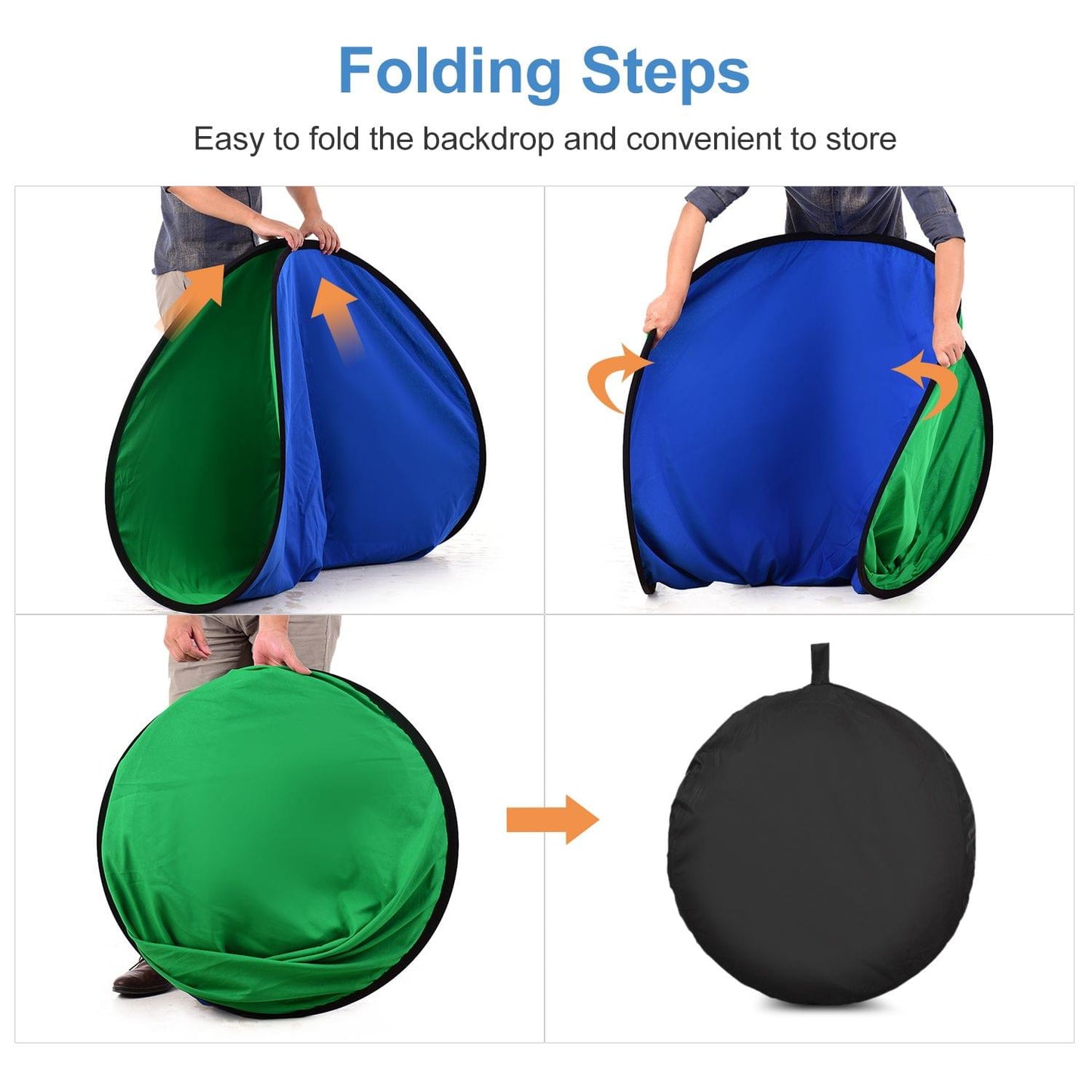 5 * 6.5ft/ 1.5 * 2m Green & Blue 2-in-1 Studio Collapsible - Blue&green