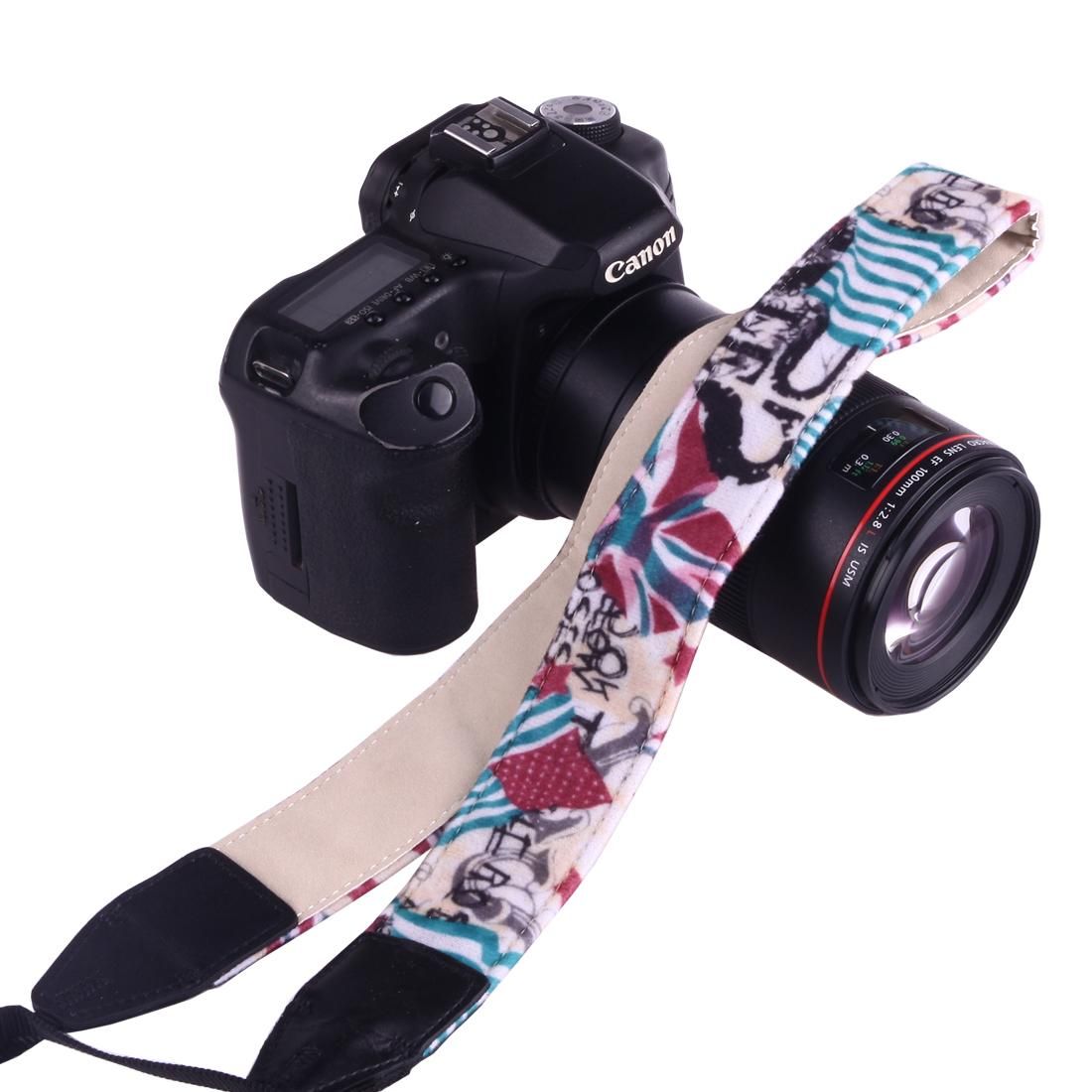 LYNCA LH-07 British Style Series Red Blue Flags Pattern Universal Genuine Leather Shoulder Neck Strap Camera Strap for Nikon / Canon / Sony / Panasonic / SLR DSLR ILDC (Style4)
