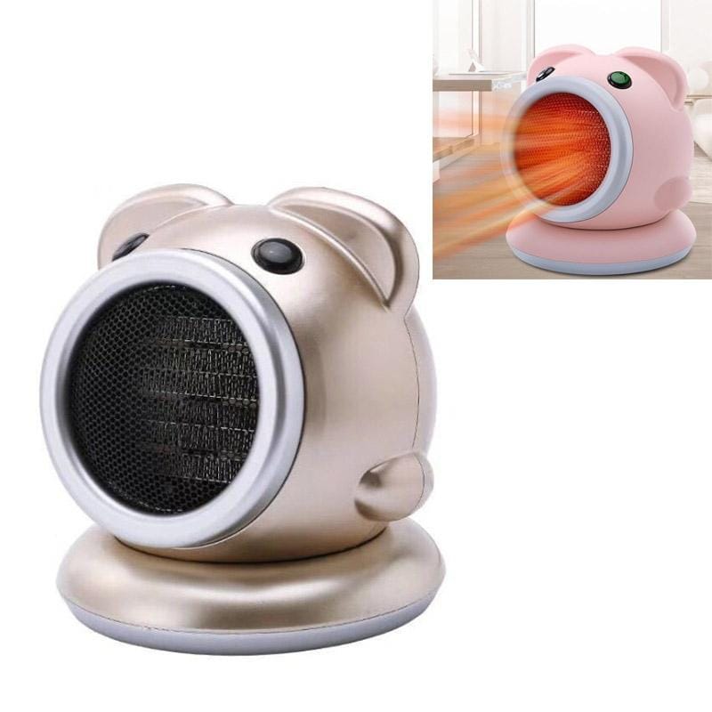Mini Home Desktop Silent Pig Heater CN Plug, Colour: Golden
