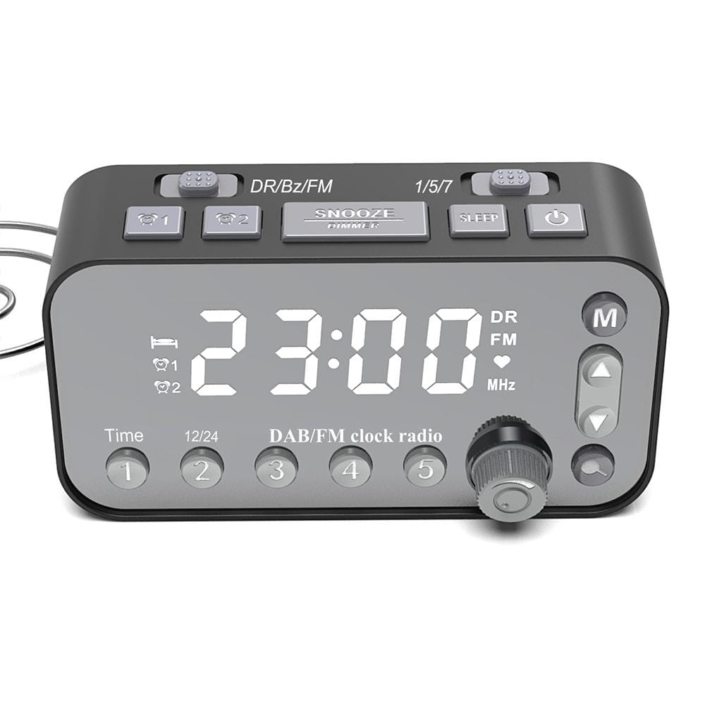 DAB-A1 European Version Large Screen DAB & FM Alarm Clock Radio with Dual USB Interface
