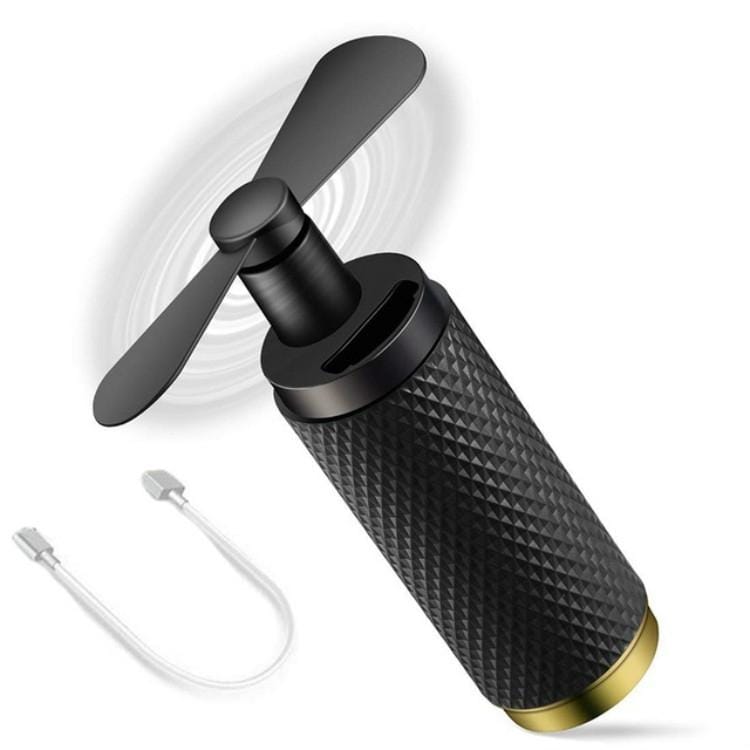 FS-888 Electric Rechargeable Hand Held Fans USB Small Fan Portable Cooling Fan (Black)