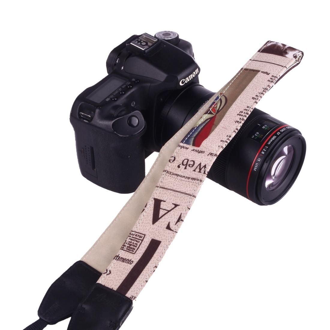 LYNCA LI-02 European and American Style Series English Words Pattern Universal Genuine Leather Shoulder Neck Strap Camera Strap for Nikon / Canon / Sony / Panasonic / SLR DSLR ILDC (Style4)