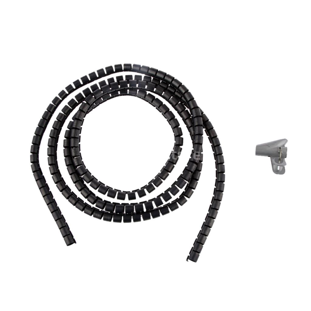 Flexible Spiral Tube Wrap Cable Wire Organizer Management 10mm black