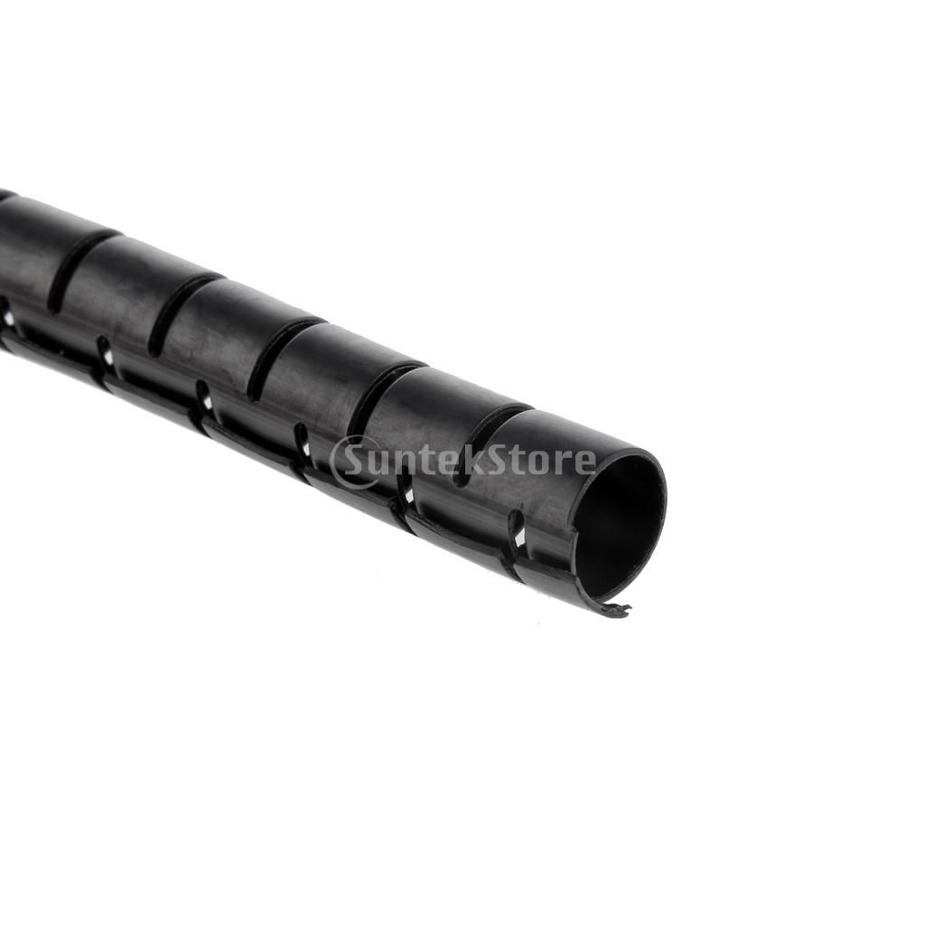 Flexible Spiral Tube Wrap Cable Wire Organizer Management 10mm black