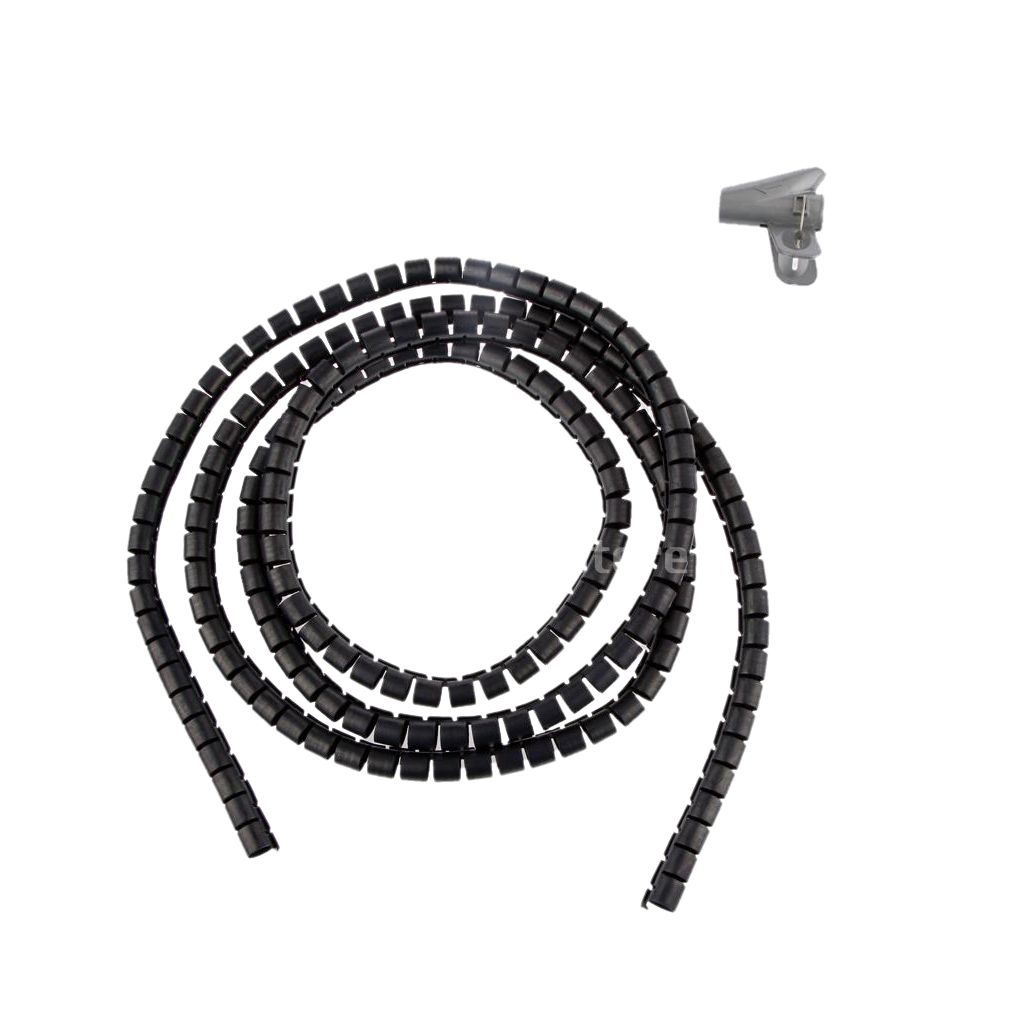 Flexible Spiral Tube Wrap Cable Wire Organizer Management 10mm black