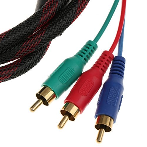 HDMI to 3 RCA, Nylon Braided HDMI Male to 3 RCA Male Video Audio AV Cable Cord Transmitter Adapter for HDTV DVD 1080P HD 5Ft / 1.5M