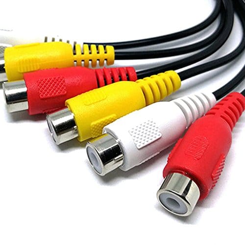 3 RCA Male Jack to 6 RCA Female Plug Splitter Audio Video AV Adapter Cable Cord