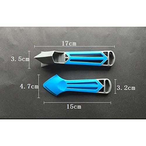 2Pieces Corner Caulking Tool Kit Silicone Grout Sealant Remover Scraper Filler Smoother Finisher Cleaner Blue