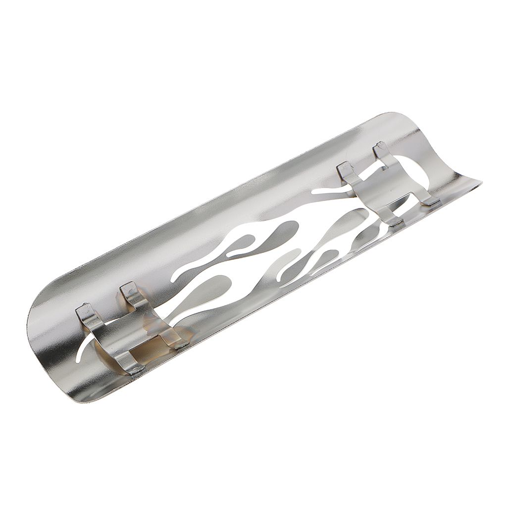 Pierced Flame Exhaust Pipe Heat Shield Cover Guard For Harley Cruise White