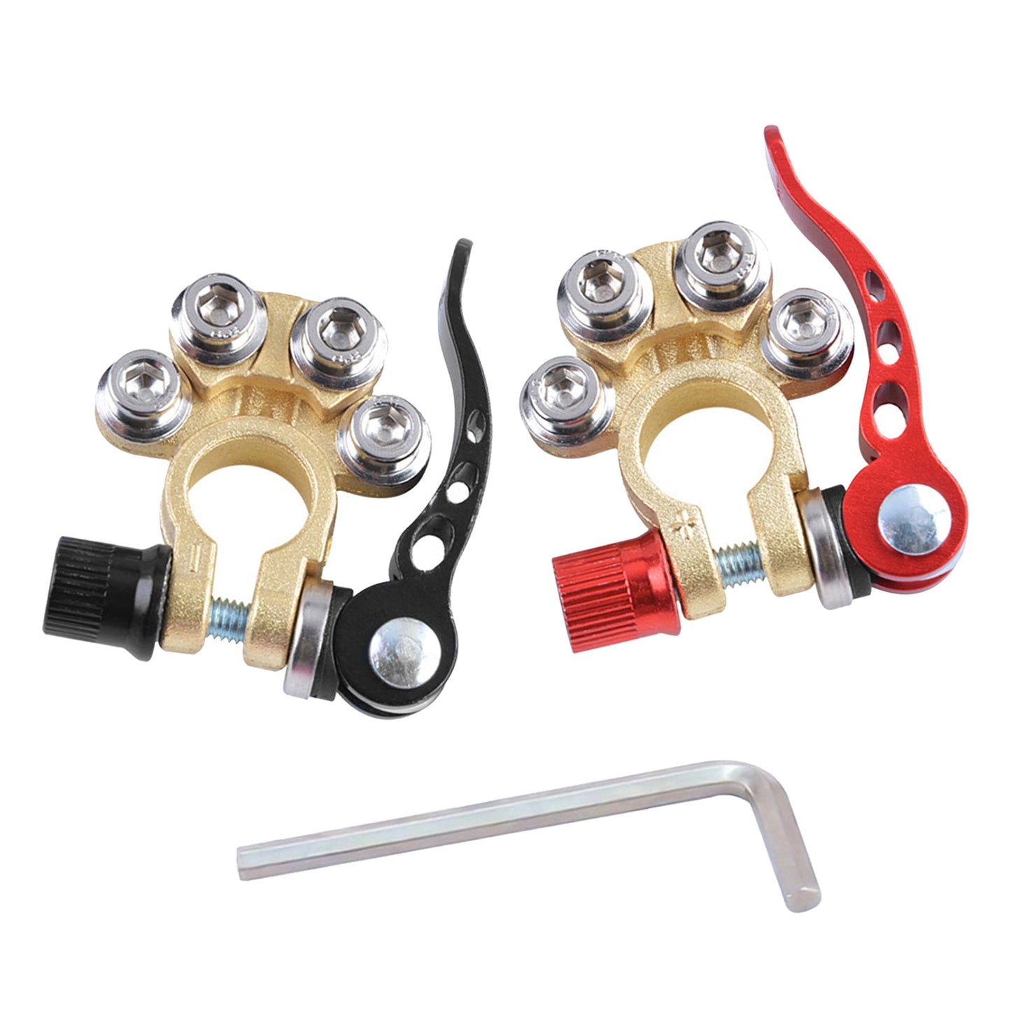 Pair Brass Boat Car Battery Terminals Connector Clamps Tool RV UTV Vehicles