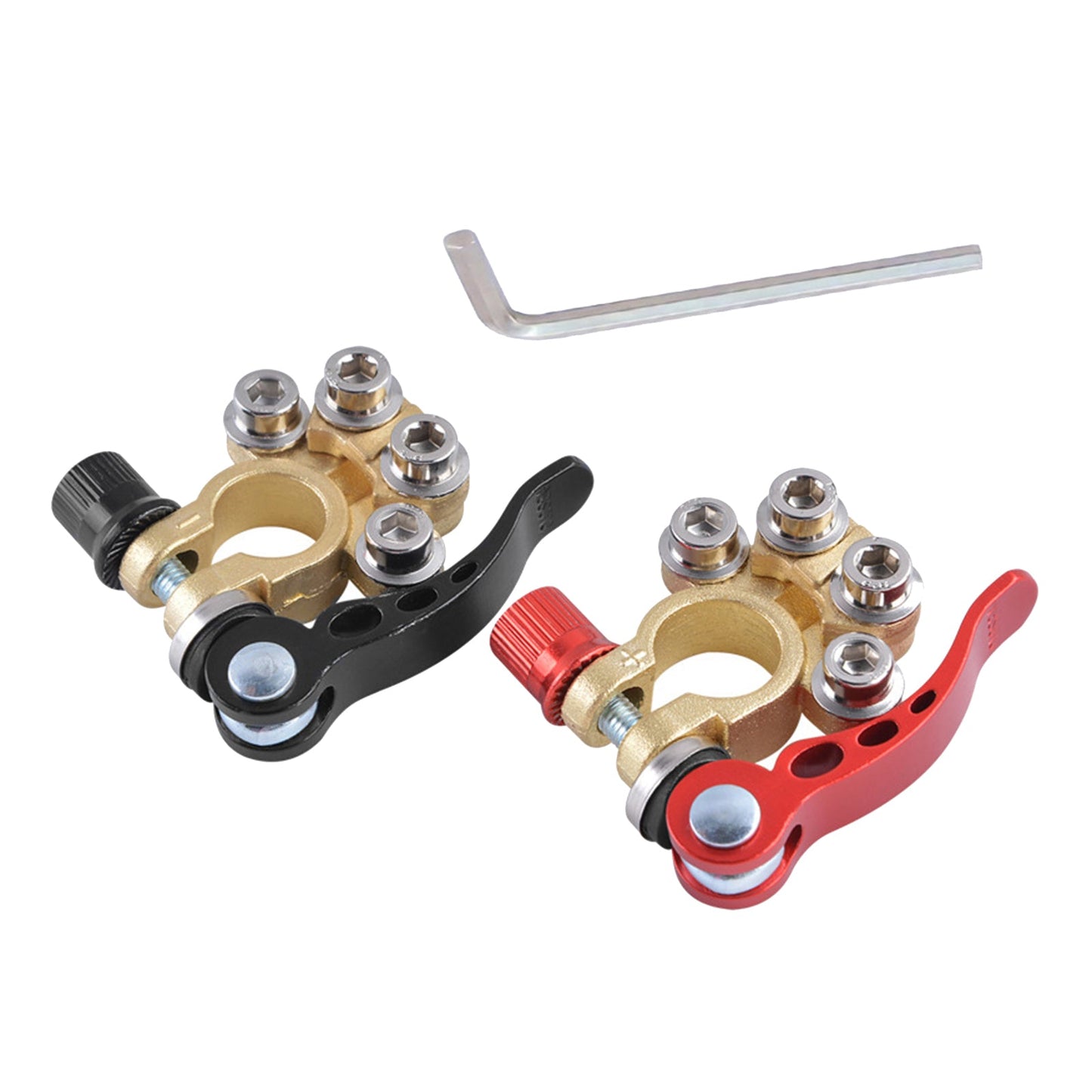 Pair Brass Boat Car Battery Terminals Connector Clamps Tool RV UTV Vehicles