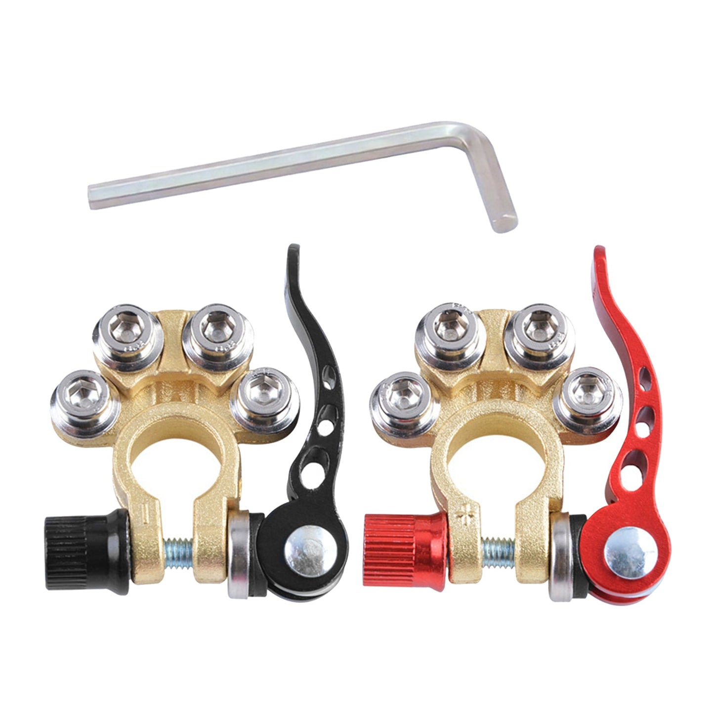 Pair Brass Boat Car Battery Terminals Connector Clamps Tool RV UTV Vehicles