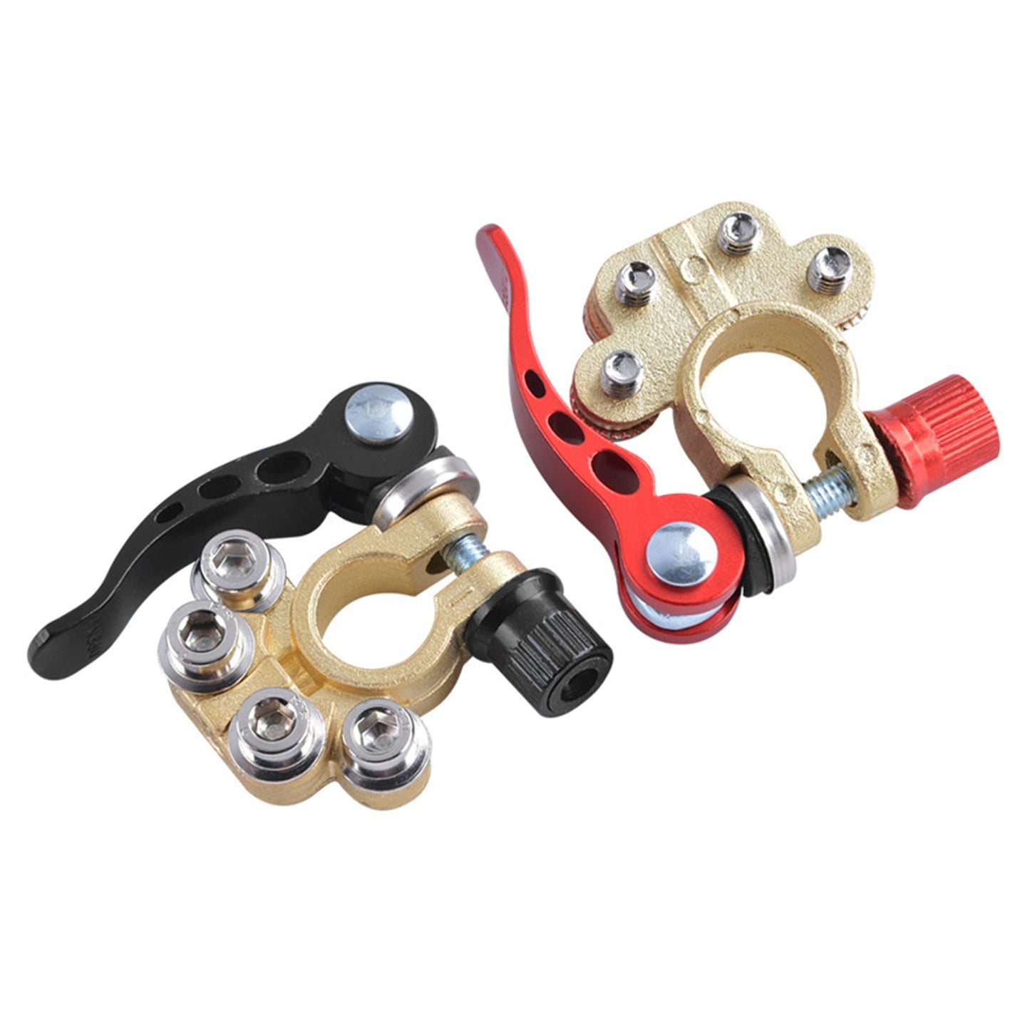 Pair Brass Boat Car Battery Terminals Connector Clamps Tool RV UTV Vehicles