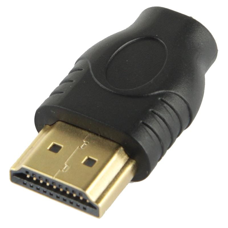 Gold Plated HDMI 19 Pin Male to Micro HDMI Female Adapter (Black)