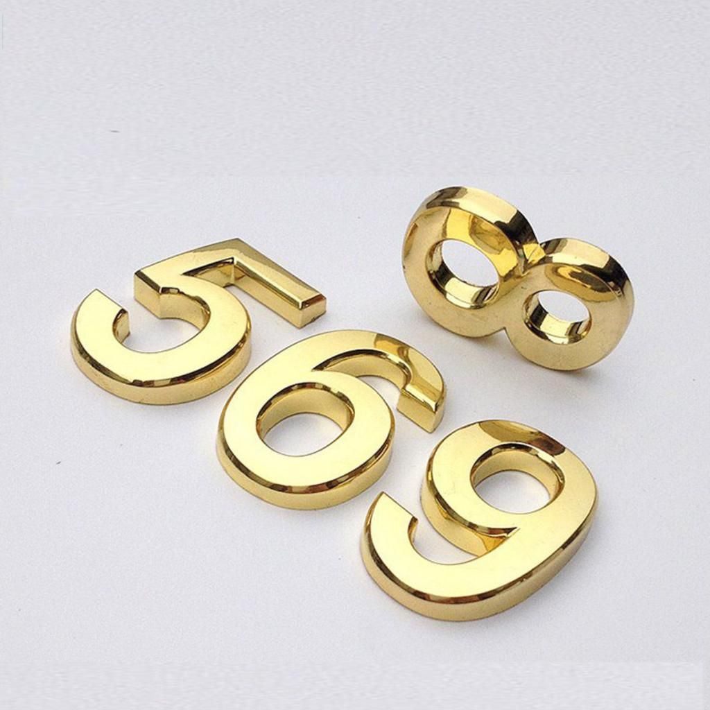 Golden Plastic Self-Adhesive House Hotel Door Number Sticky Numeric Digit 1