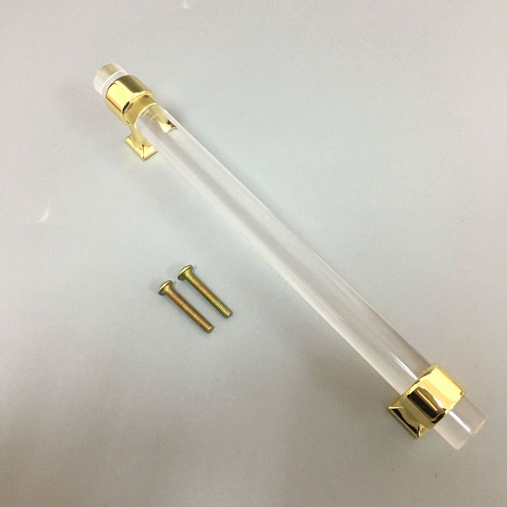 Acrylic Door Pull Knob Drawer Cabinet Cupboard Handle Hardware Gold 190mm