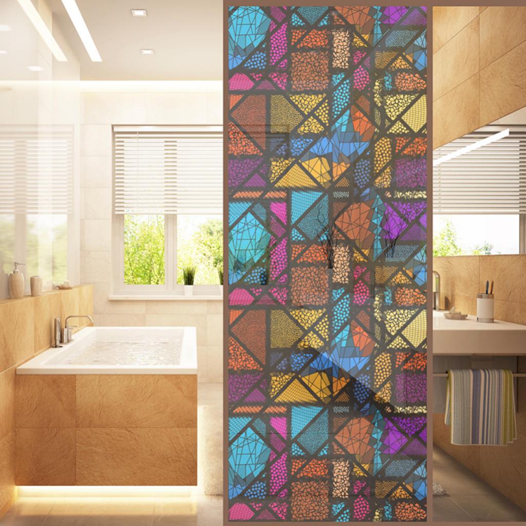 Static Cling Stained Window Film Privacy Frosted Glass Sticker 120*58cm #7