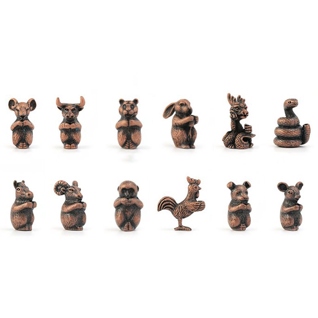 Copper Chinese Twelve Zodiac Animal Figurine Incense Stick Stand Ox