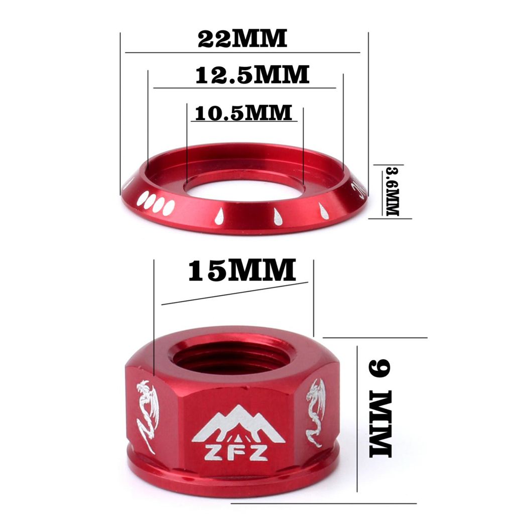 Bicycle Hubs Nut M10 Folding Fixed Gear Bike Wheel Hubs Axle Screw Red