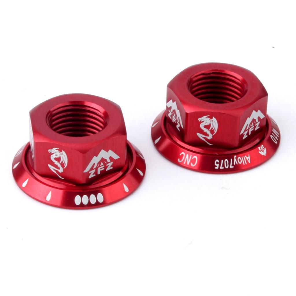 Bicycle Hubs Nut M10 Folding Fixed Gear Bike Wheel Hubs Axle Screw Red