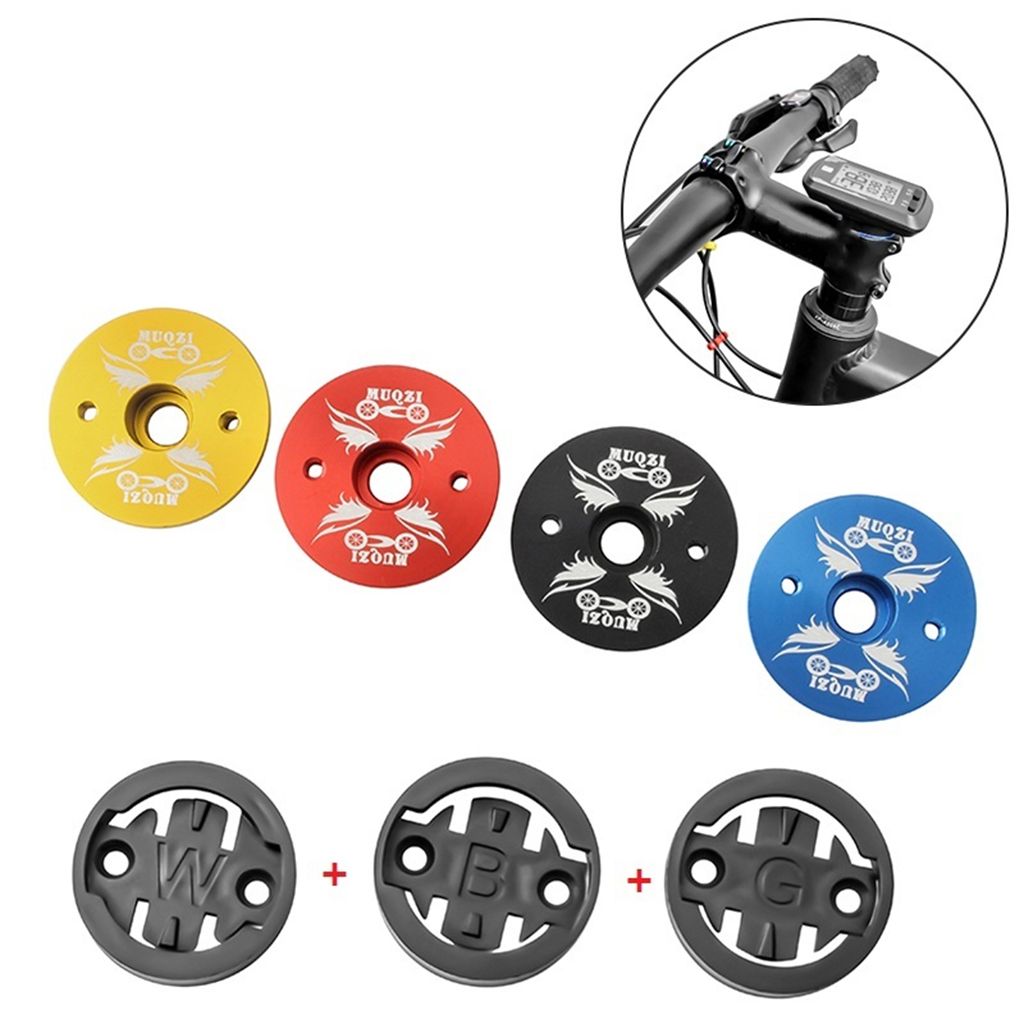 Bike Stem Top Cap Computer Mount Base Holder For Garmin/Bryton/WAHOO Black