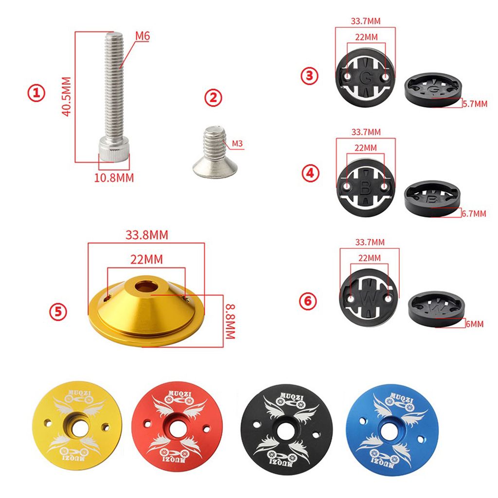 Bike Stem Top Cap Computer Mount Base Holder For Garmin/Bryton/WAHOO Black