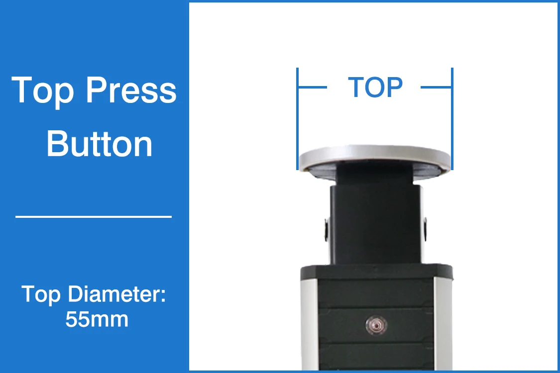 Cylindrical desktop pull up Socket 3 EU plug with USB A&C charging with 1.8m power cable