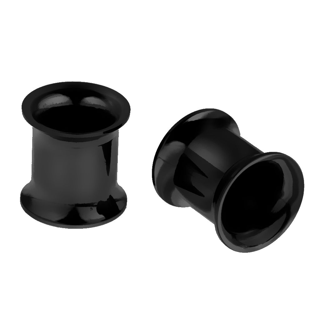 Black Stainless Steel Ear Flesh Tunnels Plugs Screw Expander Ear Gauges 8mm