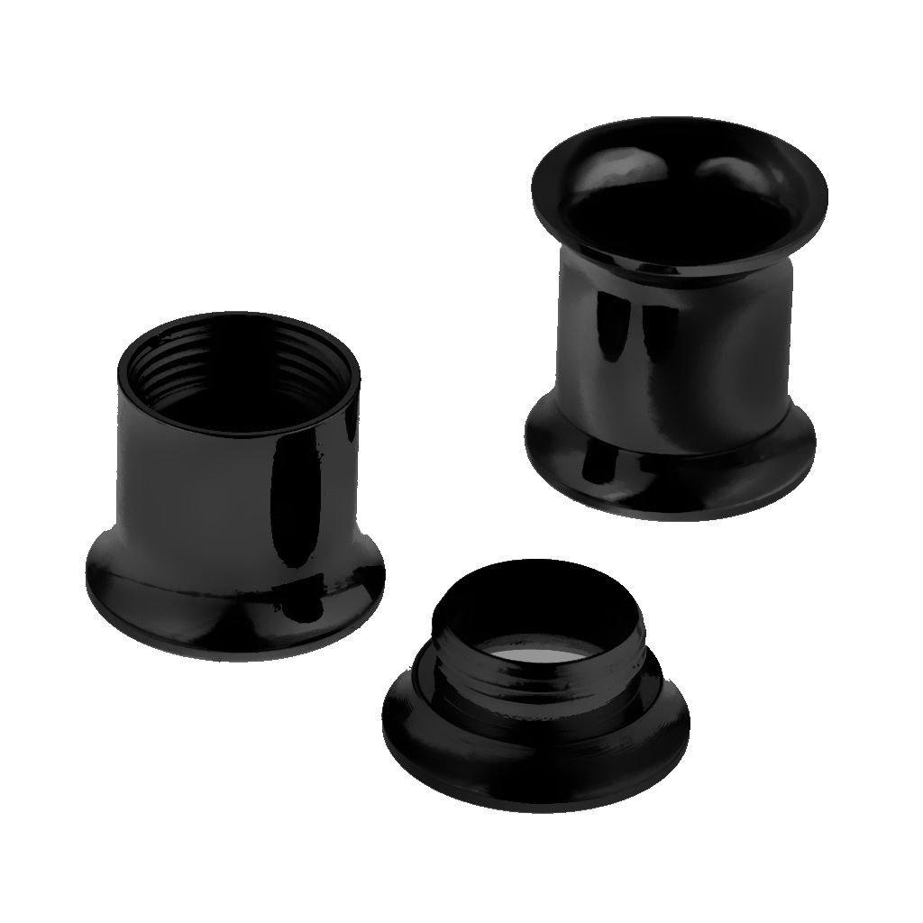 Black Stainless Steel Ear Flesh Tunnels Plugs Screw Expander Ear Gauges 8mm