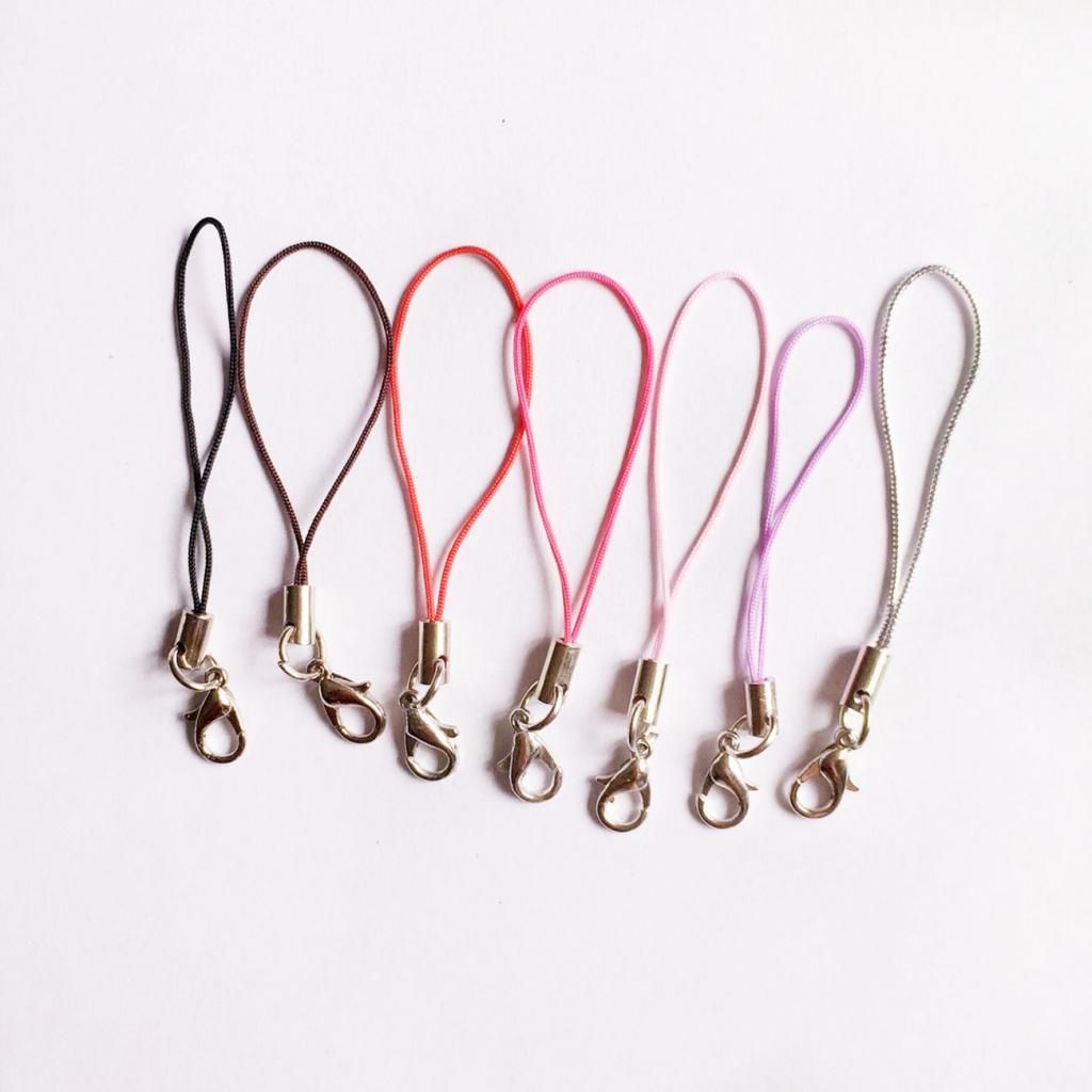 100pcs Cell Phone Straps Strings Lobster Clasp Cord Lanyard String Black