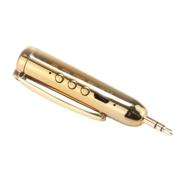 MP-S100 Multi-functional Bluetooth 4.2 3.5mm Audio Receiver Pen with Mic & Buttons, Supports Hands-free Answer(Gold)
