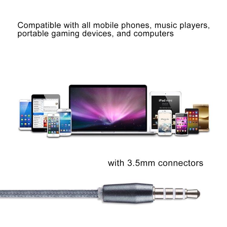 E-03 1.2m Bass Stereo Sound In-ear Wire Control Earphone with Mic