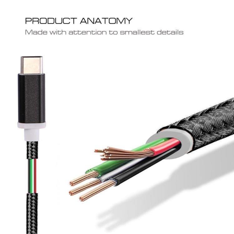USB-C / Type-C Male to 3.5mm Female Weave Texture Audio Adapter