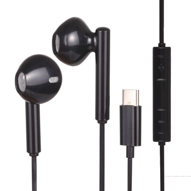 USB-C / Type-C Interface Wired Earphone(Black)