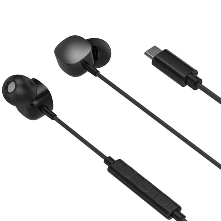 USB-C / Type-C Interface HIFI Double Moving Circle In Ear Wire-controlled Stereo Earphone